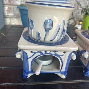 Mini stove candle lit oil or wax burner